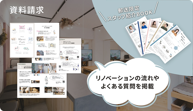 リノベーションの流れやよくある質問を掲載