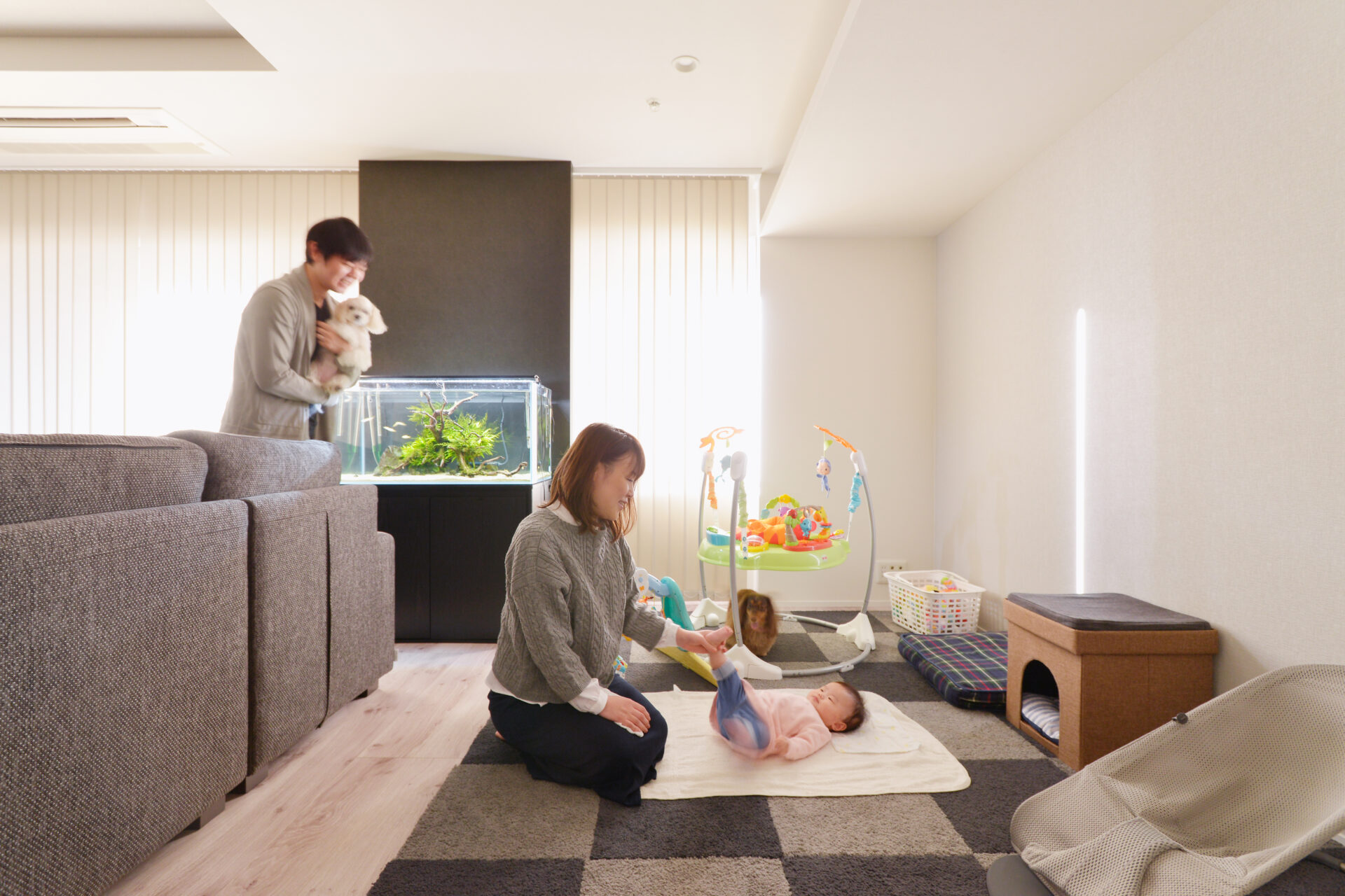 広々したリビングにペットクローゼット 愛犬たちと心地よく暮らすお家