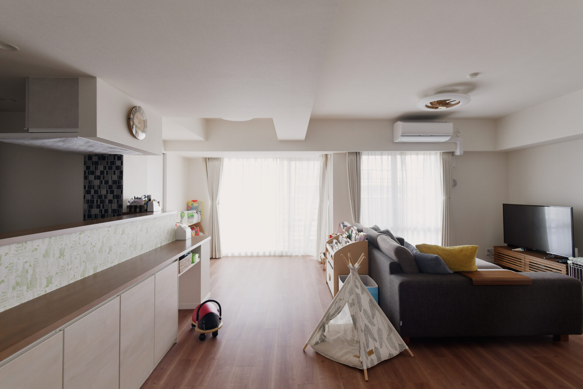 広々とした中古マンション。空間を余すところなく使った理想のリノベーション
