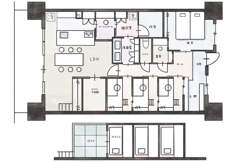 マンション_リノベーション_after間取り_85.5㎡_澤雄太担当_エントリエ