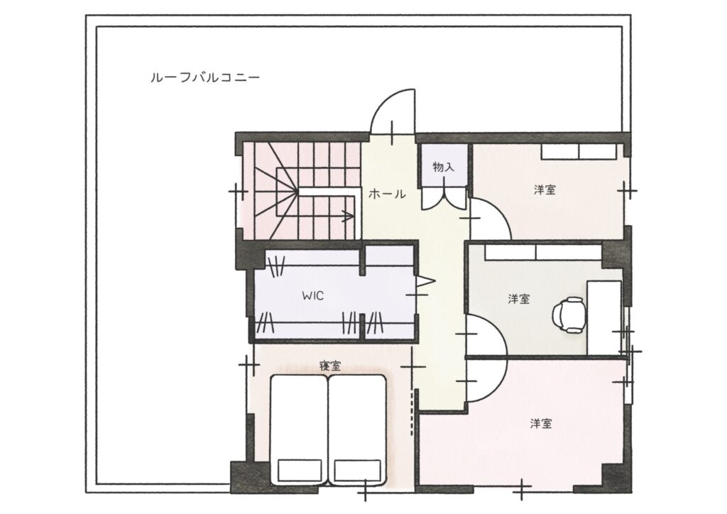 after 3階は、ご家族の寝室と奥さま・ご主人・息子さんの個室、ウォークインクローゼットが。