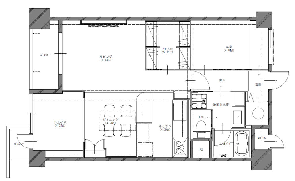 施工事例_マンションリノベーション_after_間取り_鈴木栄弥_エントリエ