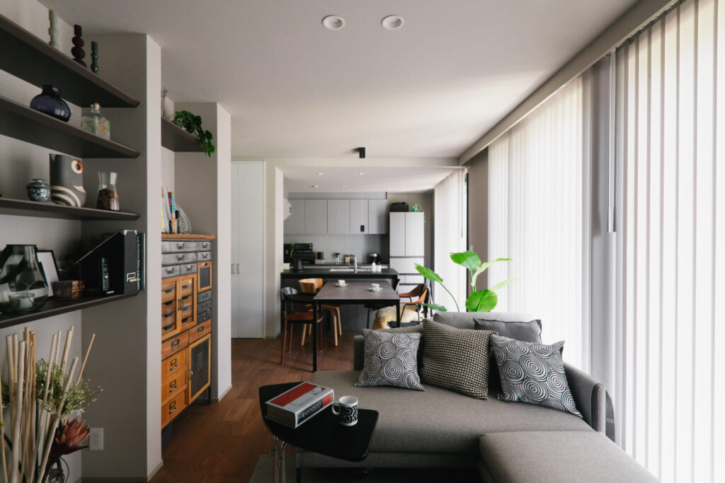 リノベーション事例_戸建て_リビング_キッチン_施工後_田畑照子_エントリエ