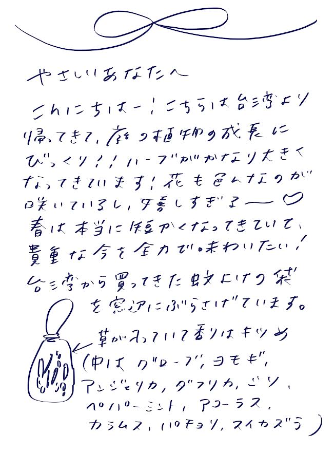 やさしいあなたへお手紙を #154 – mayamoonからの日々の芽便