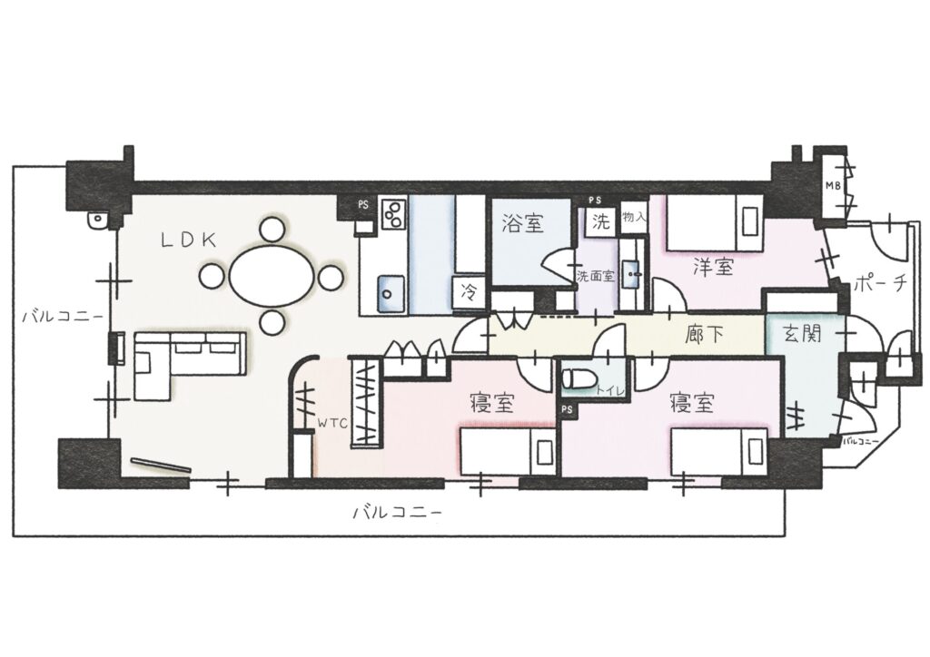 マンション_リノベーション_間取り図_after_二見 奈々絵担当_エントリエ