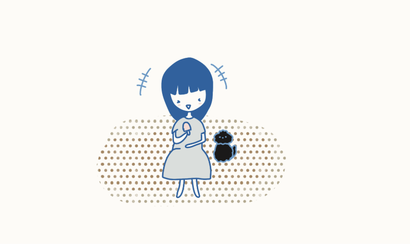 笑いながらテレビを見る女の子と犬